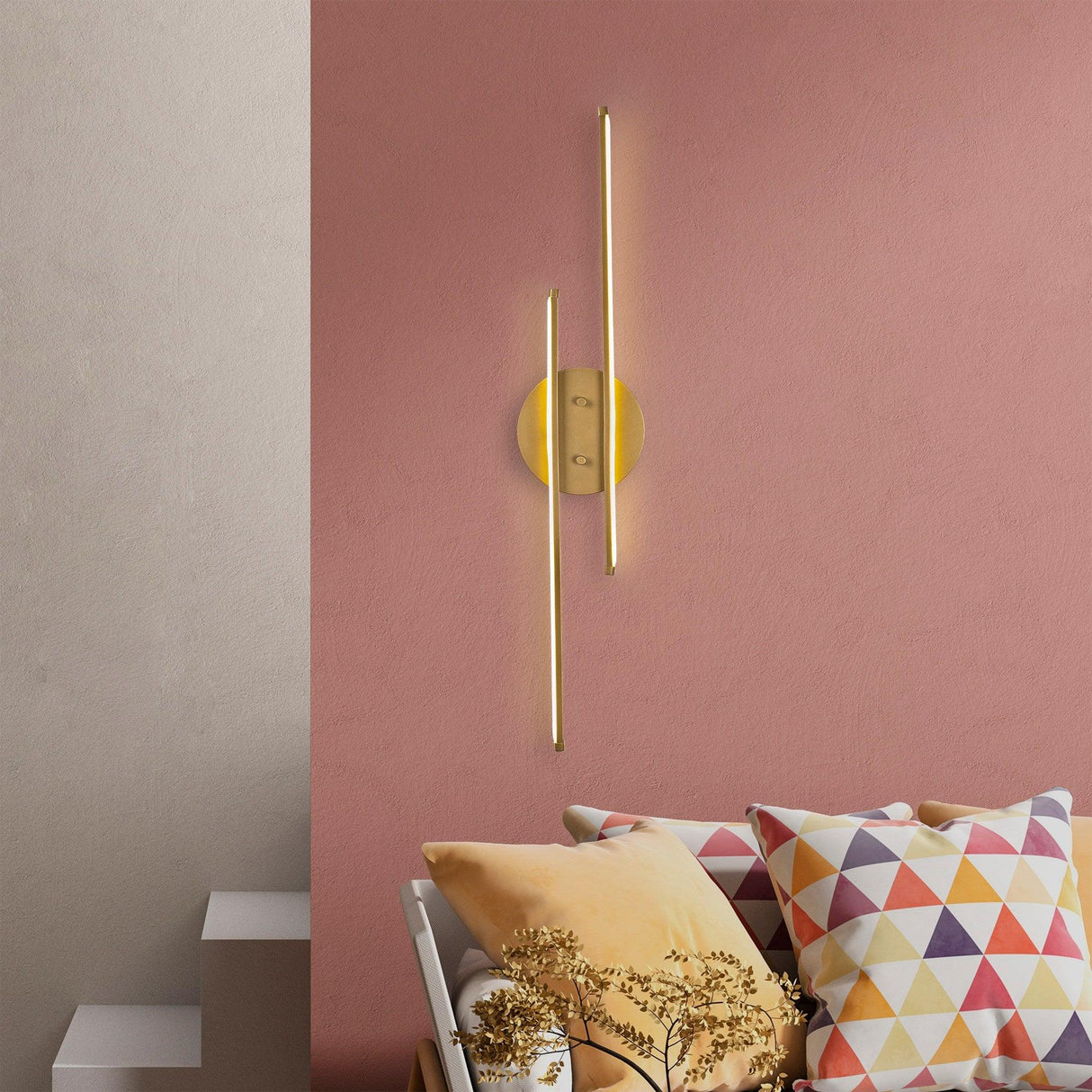 Aplica De Perete Balley, Auriu, 10x10x86 cm - Auriu