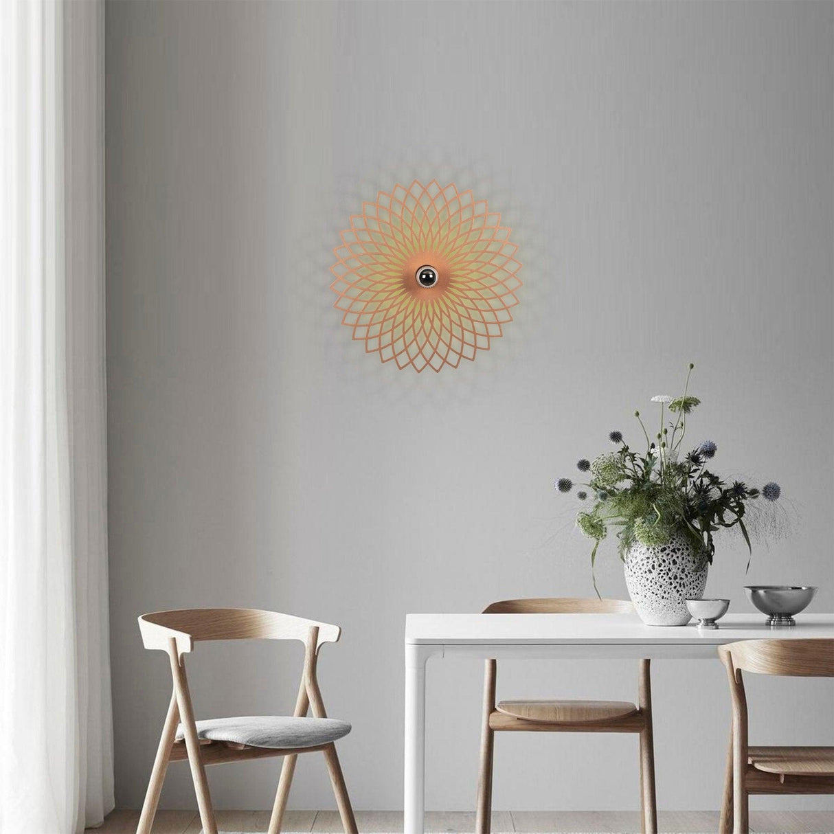 Aplica de perete Flowers, Cupru, 50x12x50 cm