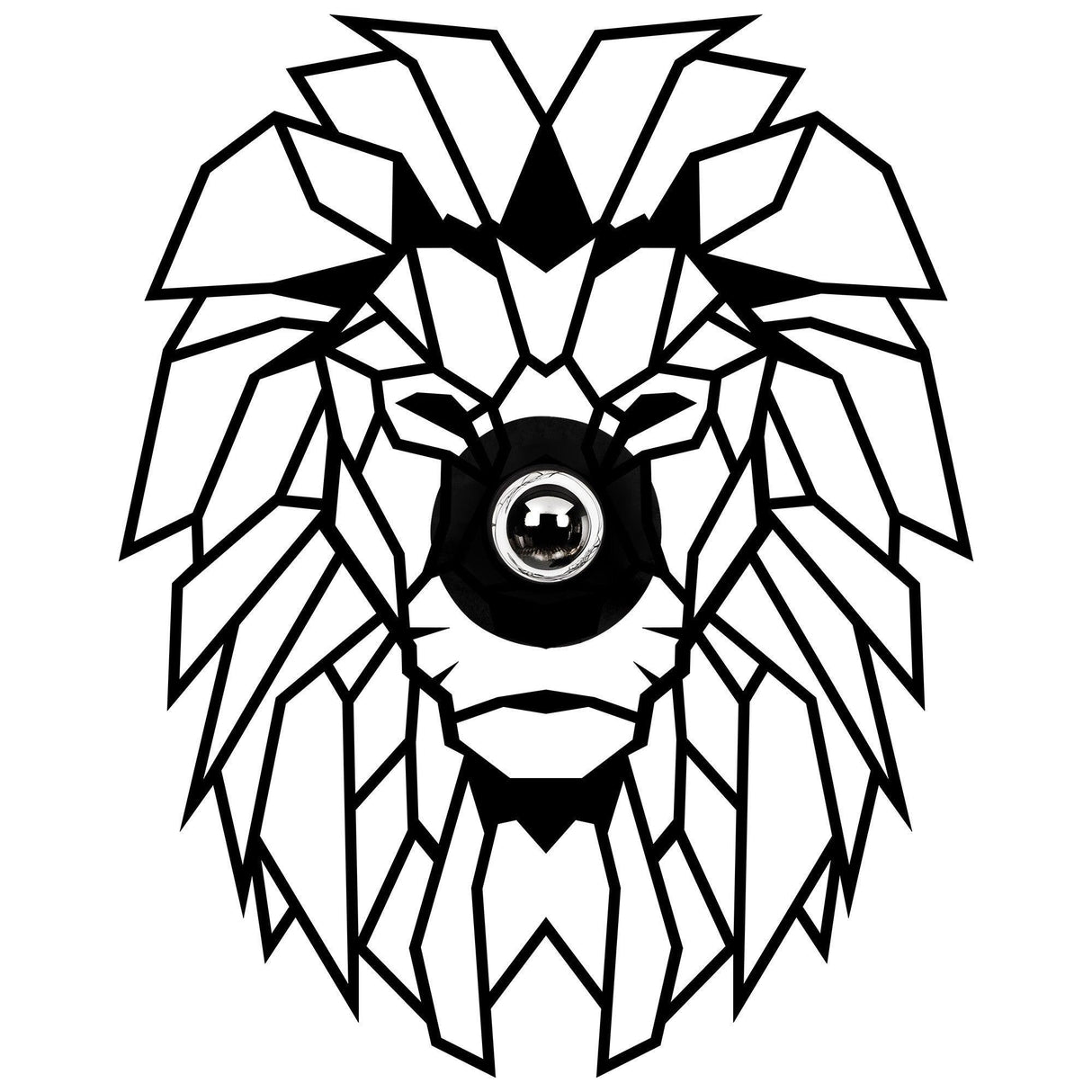 Aplica De Perete Lion, Negru, 39x12x49 cm