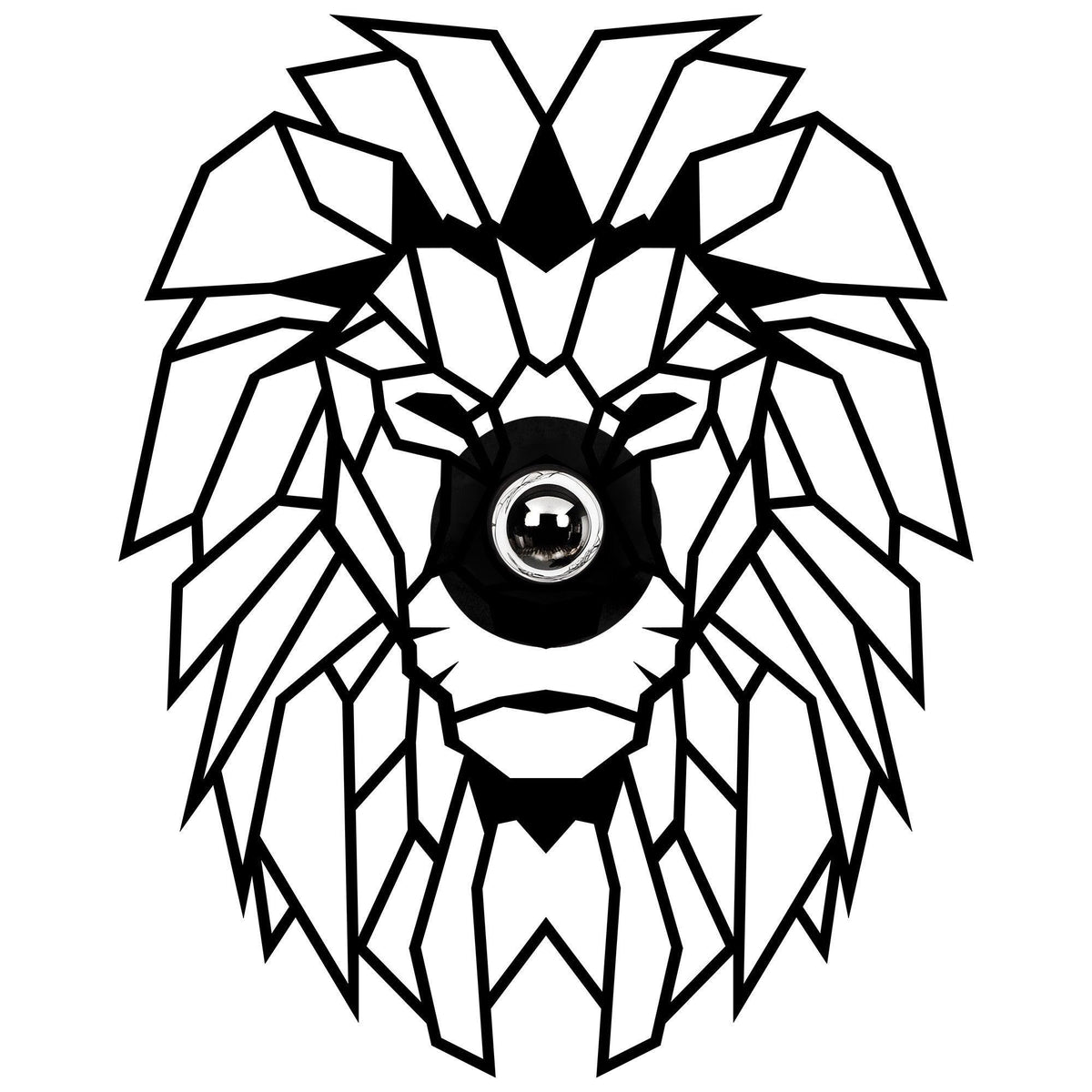 Aplica De Perete Lion, Negru