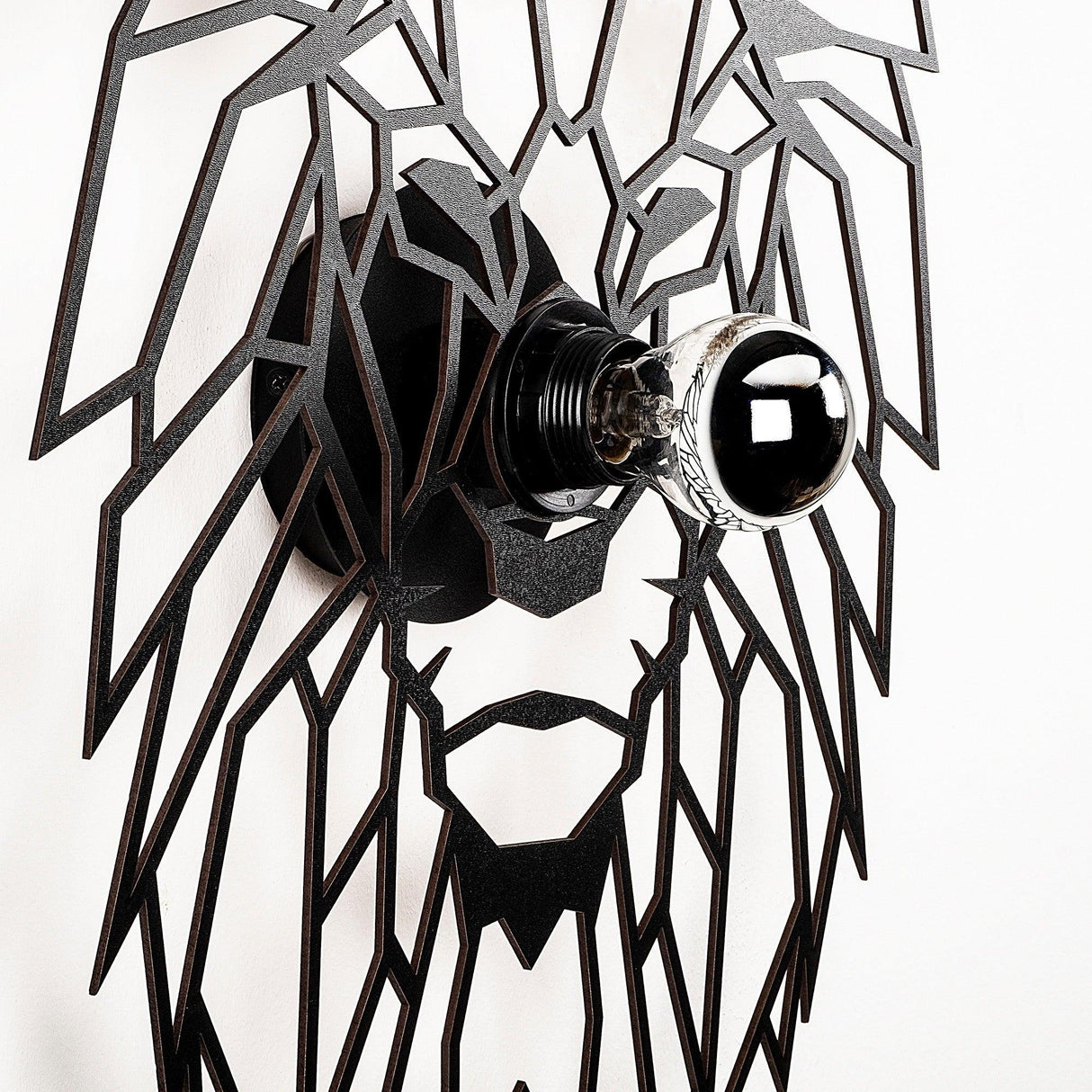 Aplica De Perete Lion, Negru, 39x12x49 cm