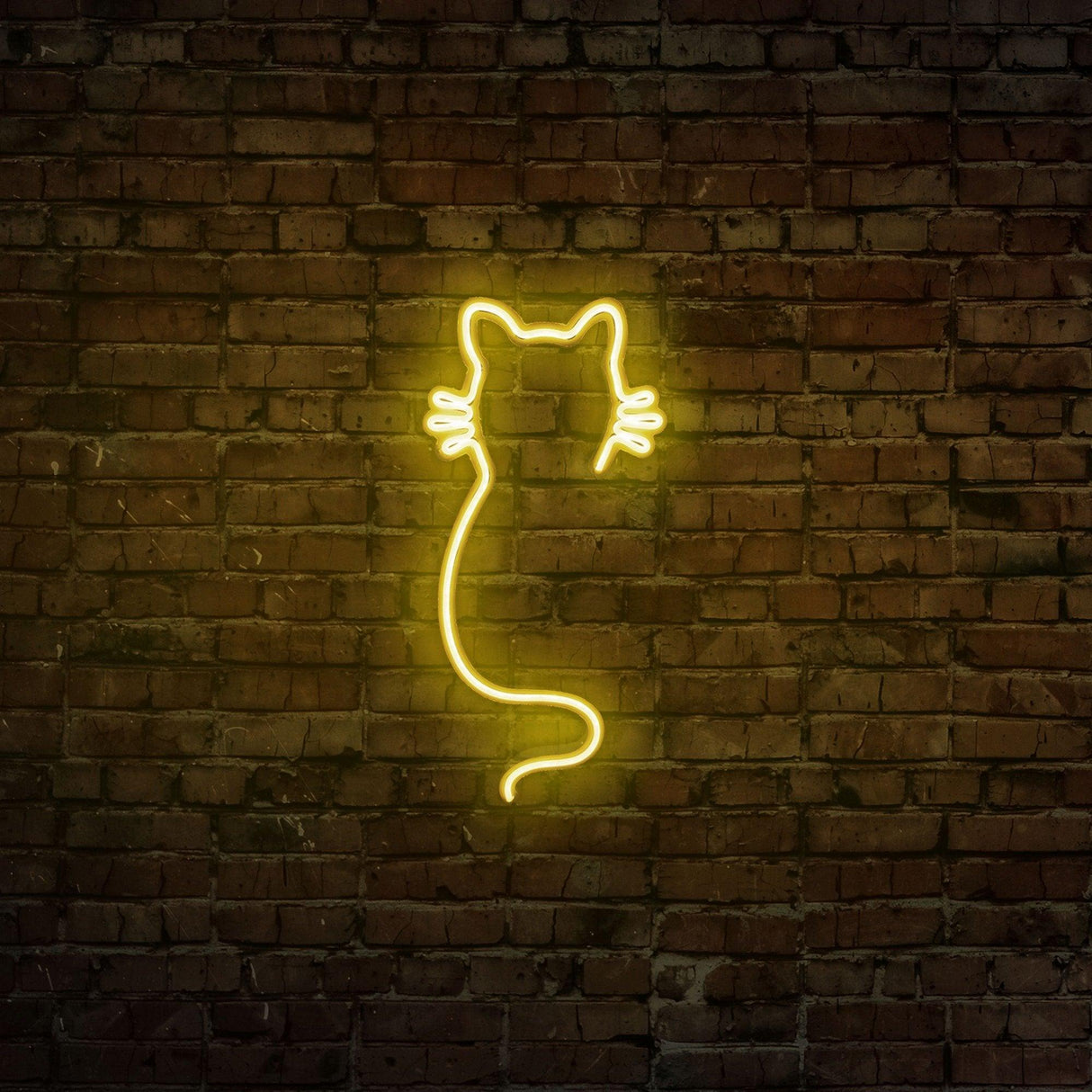 Aplica de Perete Neon Cat, 22x48 cm - Galben