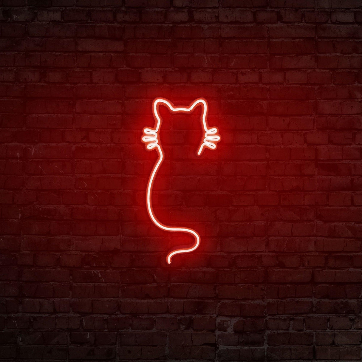 Aplica de Perete Neon Cat, 22x48 cm - Rosu