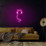 Aplica de Perete Neon Cat, 22x48 cm - Roz