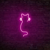 Aplica de Perete Neon Cat, 22x48 cm - Roz