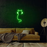Aplica de Perete Neon Cat, 22x48 cm - Verde