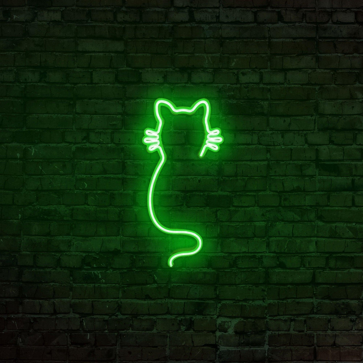 Aplica de Perete Neon Cat, 22x48 cm - Verde