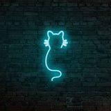 Aplica de Perete Neon Cat, 22x48 cm - Albastru