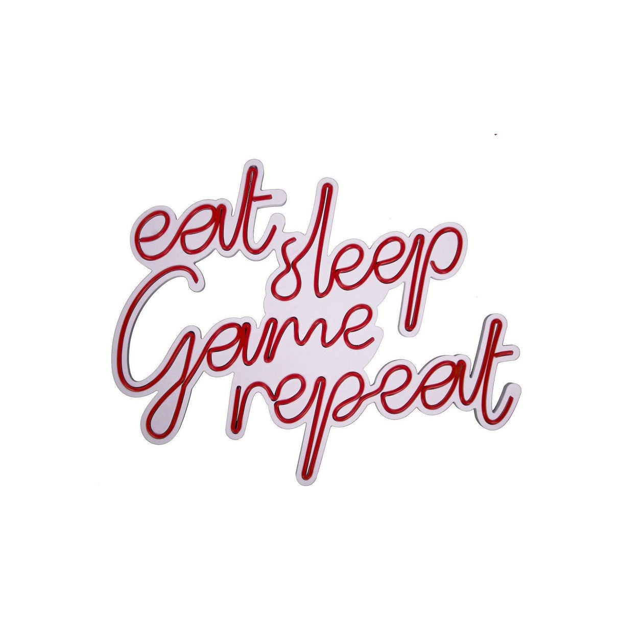 Aplica de Perete Neon eat sleep game repeat, 51x40 cm - Rosu
