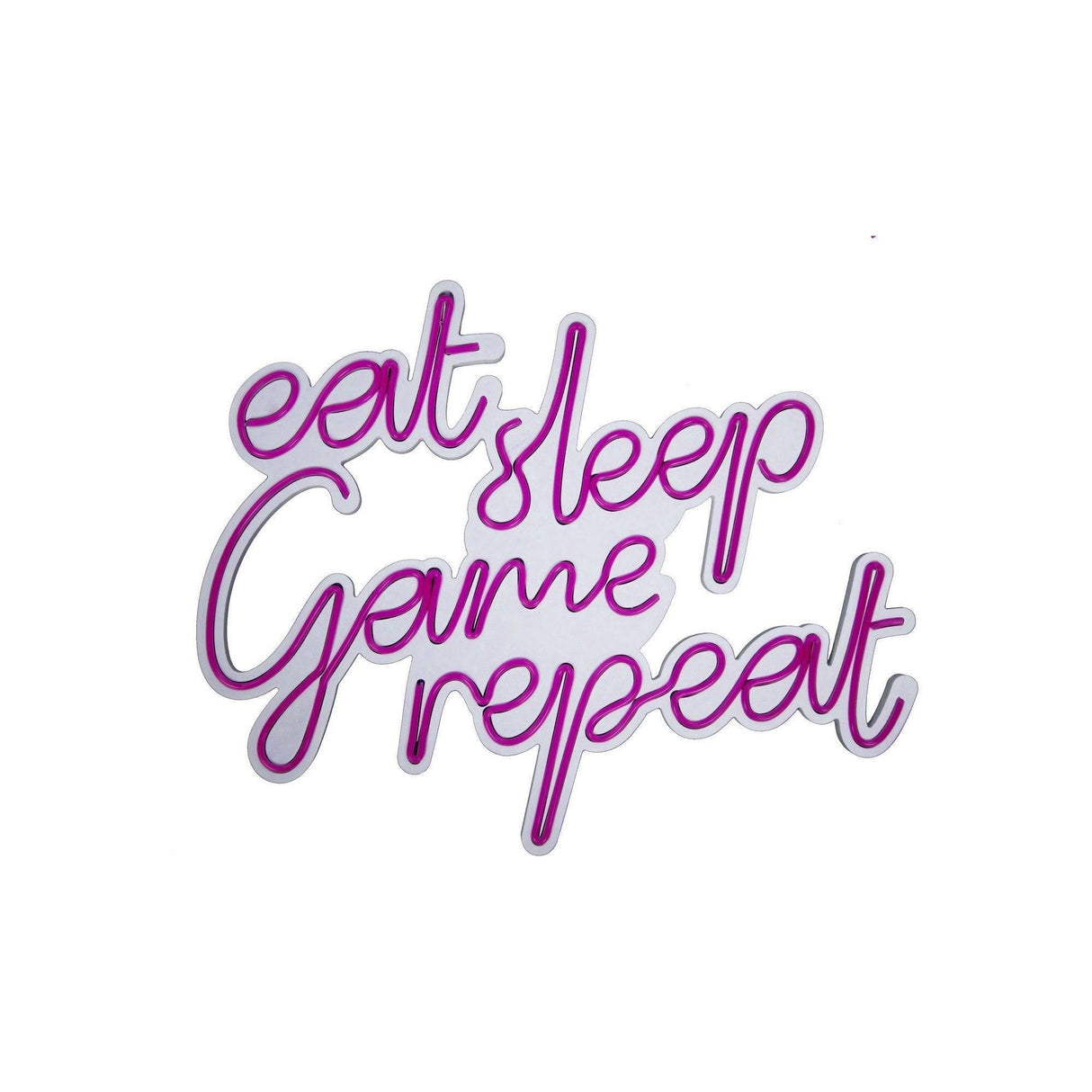 Aplica de Perete Neon eat sleep game repeat, 51x40 cm - Roz
