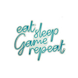 Aplica de Perete Neon eat sleep game repeat, 51x40 cm - Albastru