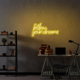 Aplica de Perete Neon Follow Your Dreams, 60x32 cm - Galben