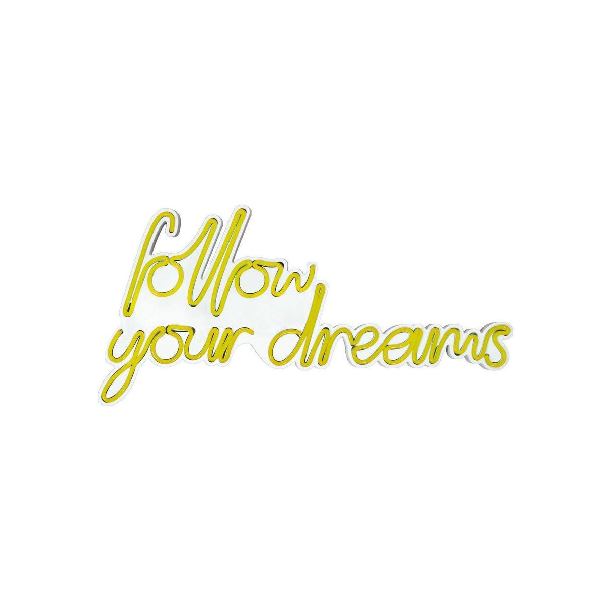 Aplica de Perete Neon Follow Your Dreams, 60x32 cm - Galben
