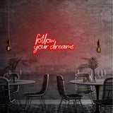 Aplica de Perete Neon Follow Your Dreams, 60x32 cm - Rosu