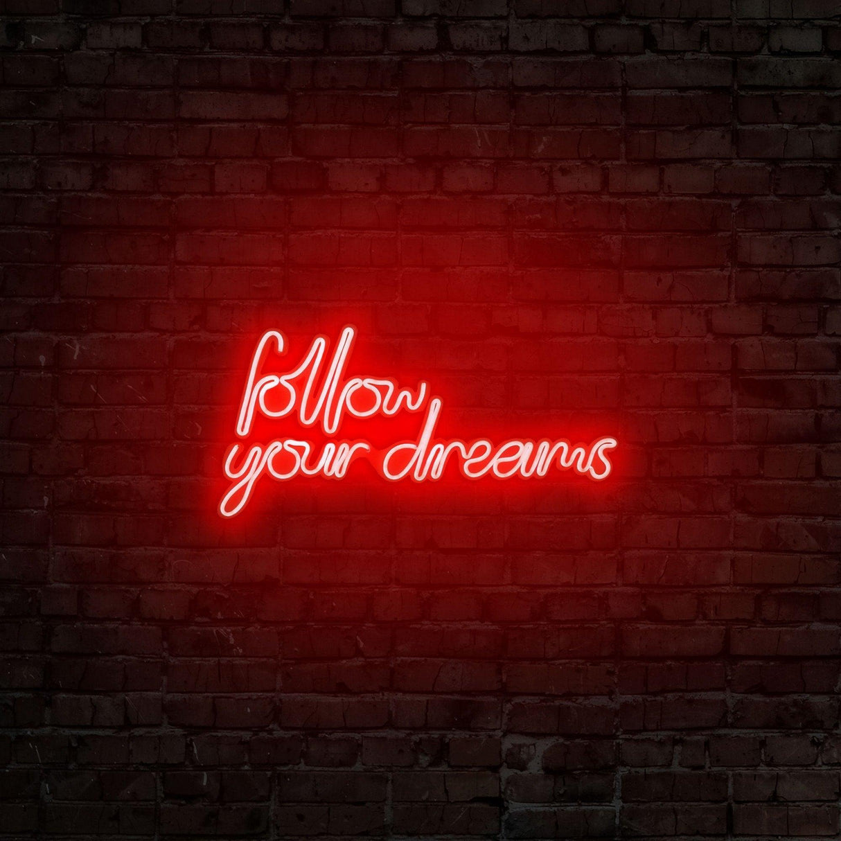 Aplica de Perete Neon Follow Your Dreams, 60x32 cm - Rosu