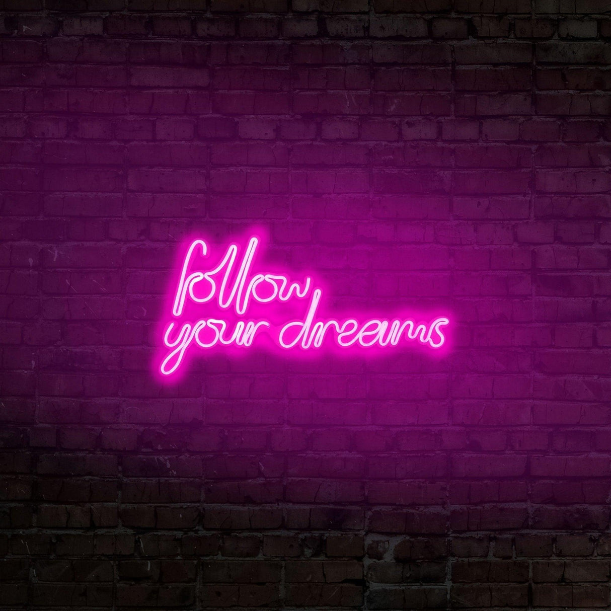 Aplica de Perete Neon Follow Your Dreams, 60x32 cm - Roz