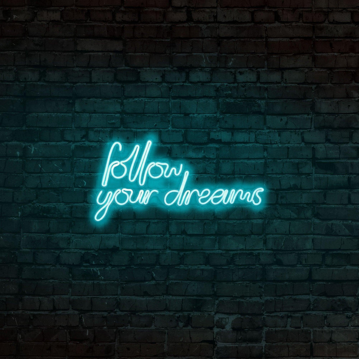Aplica de Perete Neon Follow Your Dreams, 60x32 cm - Albastru