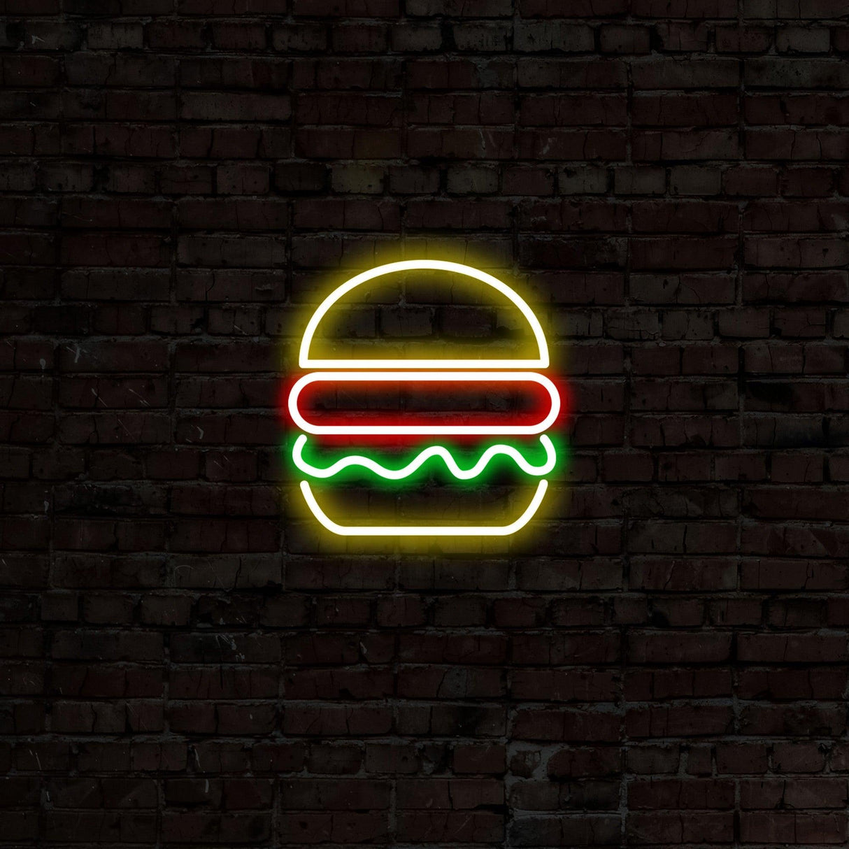 Aplica de Perete Neon Hamburger, 28x27 cm