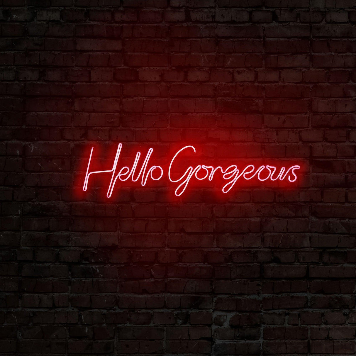 Aplica de Perete Neon Hello Gorgeous (diverse dimensiuni) - Rosu