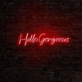 Aplica de Perete Neon Hello Gorgeous (diverse dimensiuni) - Rosu