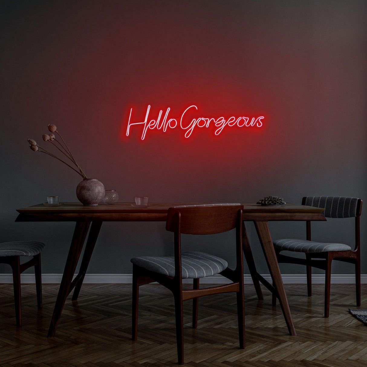 Aplica de Perete Neon Hello Gorgeous (diverse dimensiuni) - Rosu