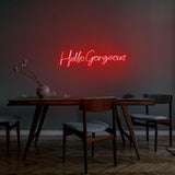 Aplica de Perete Neon Hello Gorgeous (diverse dimensiuni) - Rosu