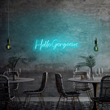 Aplica de Perete Neon Hello Gorgeous (diverse dimensiuni) - Albastru