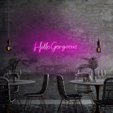 Aplica de Perete Neon Hello Gorgeous (diverse dimensiuni) - Roz