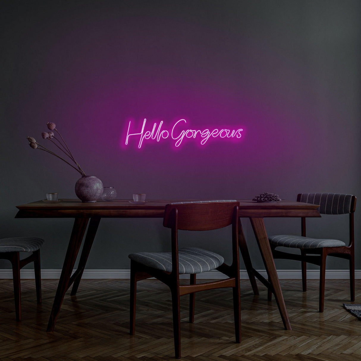 Aplica de Perete Neon Hello Gorgeous (diverse dimensiuni) - Roz