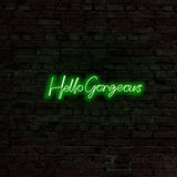 Aplica de Perete Neon Hello Gorgeous (diverse dimensiuni) - Verde
