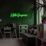 Aplica de Perete Neon Hello Gorgeous (diverse dimensiuni) - Verde