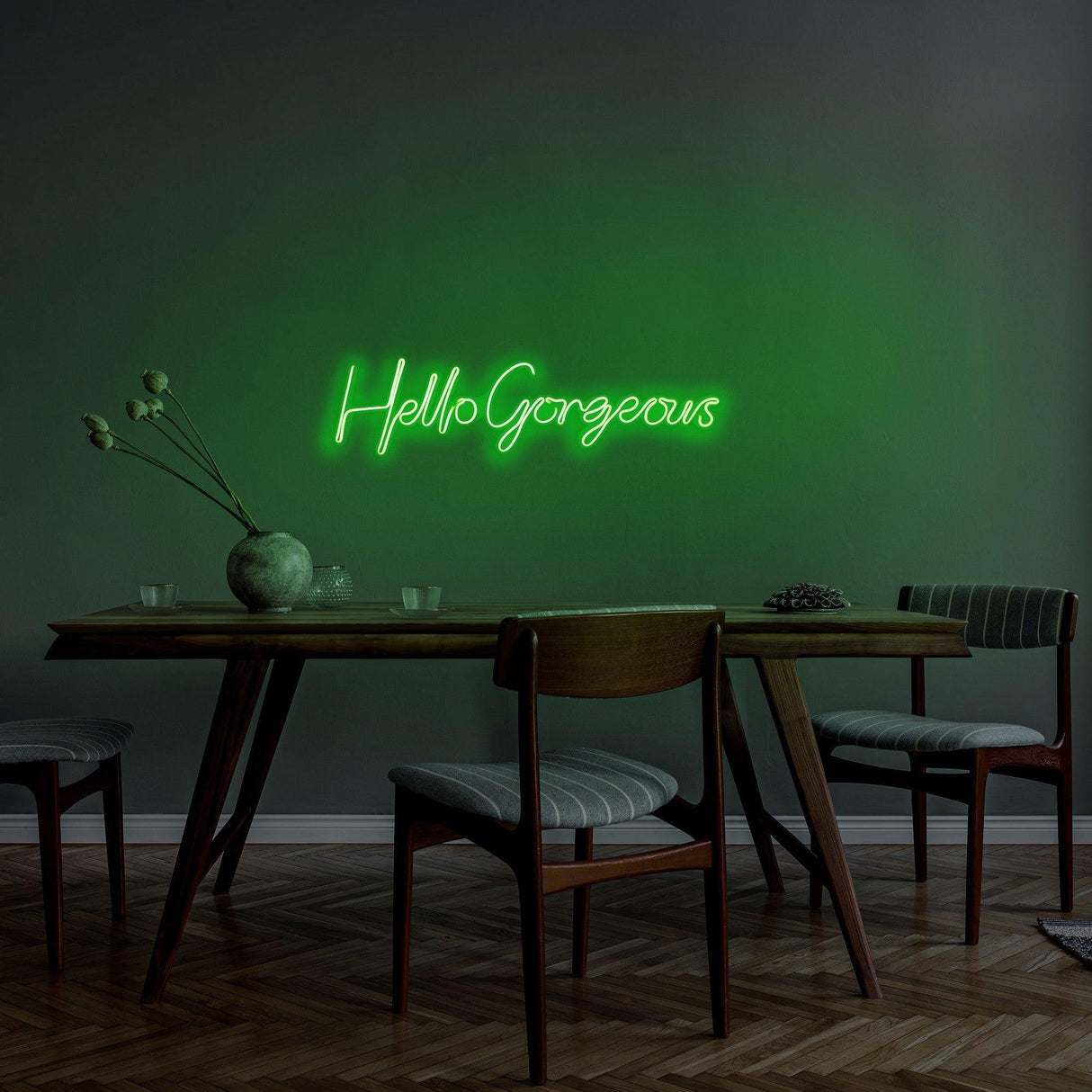 Aplica de Perete Neon Hello Gorgeous (diverse dimensiuni) - Verde