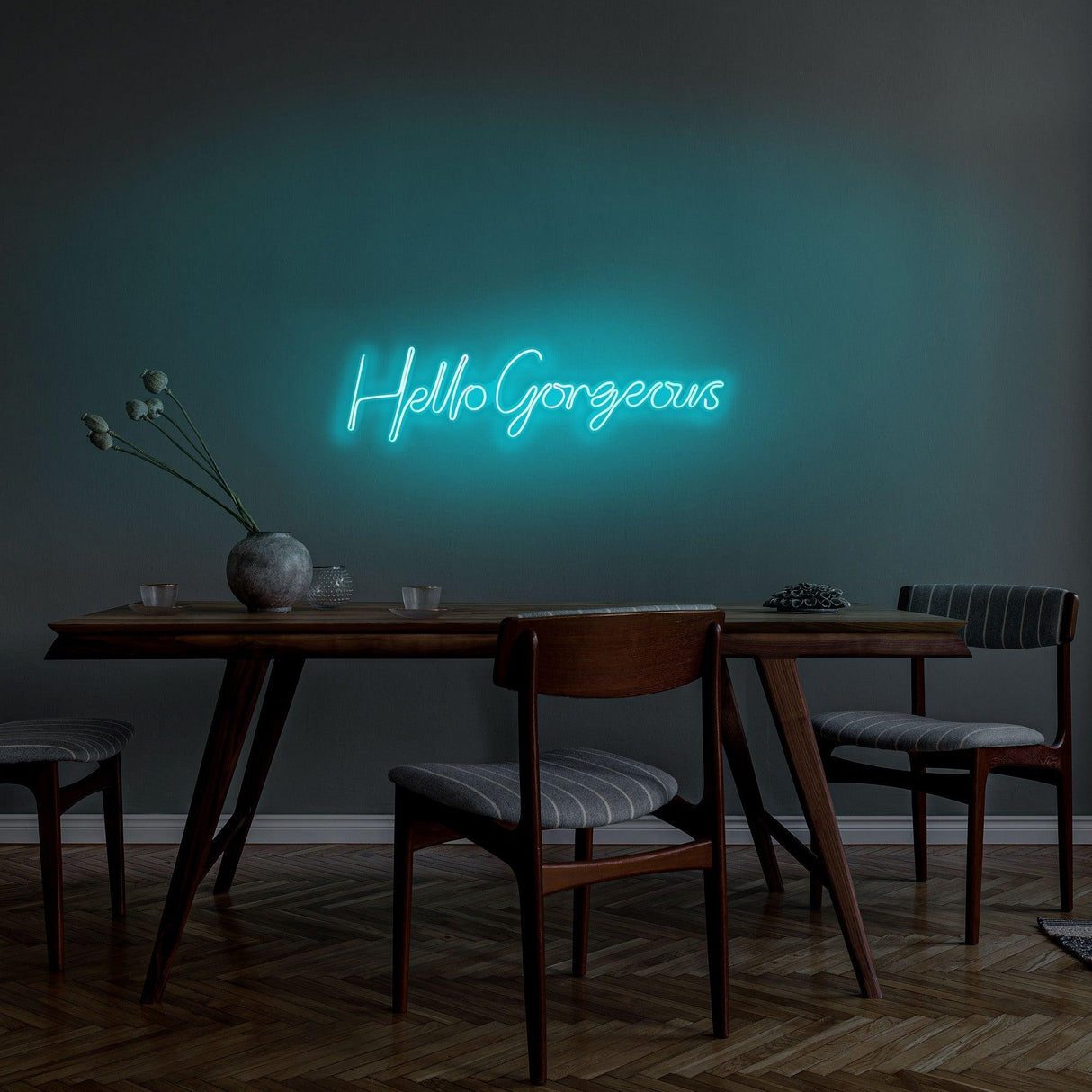 Aplica de Perete Neon Hello Gorgeous (diverse dimensiuni) - Albastru