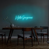 Aplica de Perete Neon Hello Gorgeous (diverse dimensiuni) - Albastru