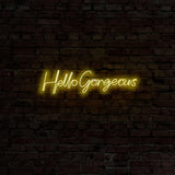 Aplica de Perete Neon Hello Gorgeous (diverse dimensiuni) - Galben