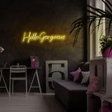 Aplica de Perete Neon Hello Gorgeous (diverse dimensiuni) - Galben