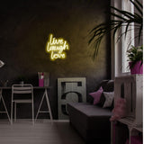 Aplica de Perete Neon Live Laugh Love, 31x36 cm - Galben