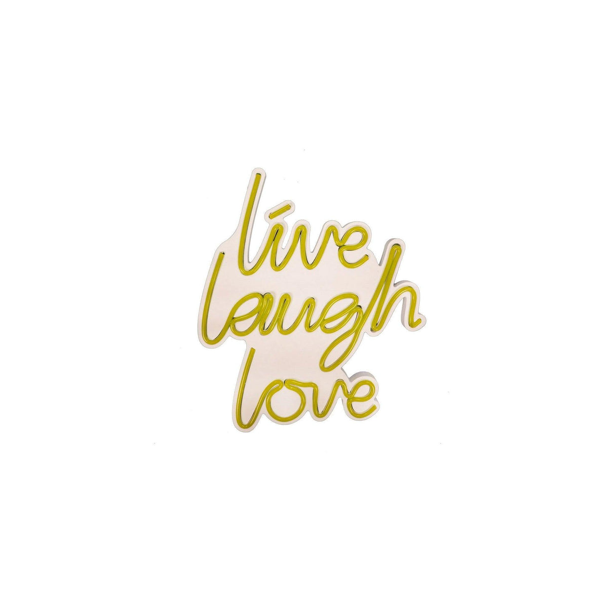 Aplica de Perete Neon Live Laugh Love, 31x36 cm - Galben