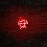 Aplica de Perete Neon Live Laugh Love, 31x36 cm - Rosu