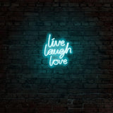 Aplica de Perete Neon Live Laugh Love, 31x36 cm - Albastru