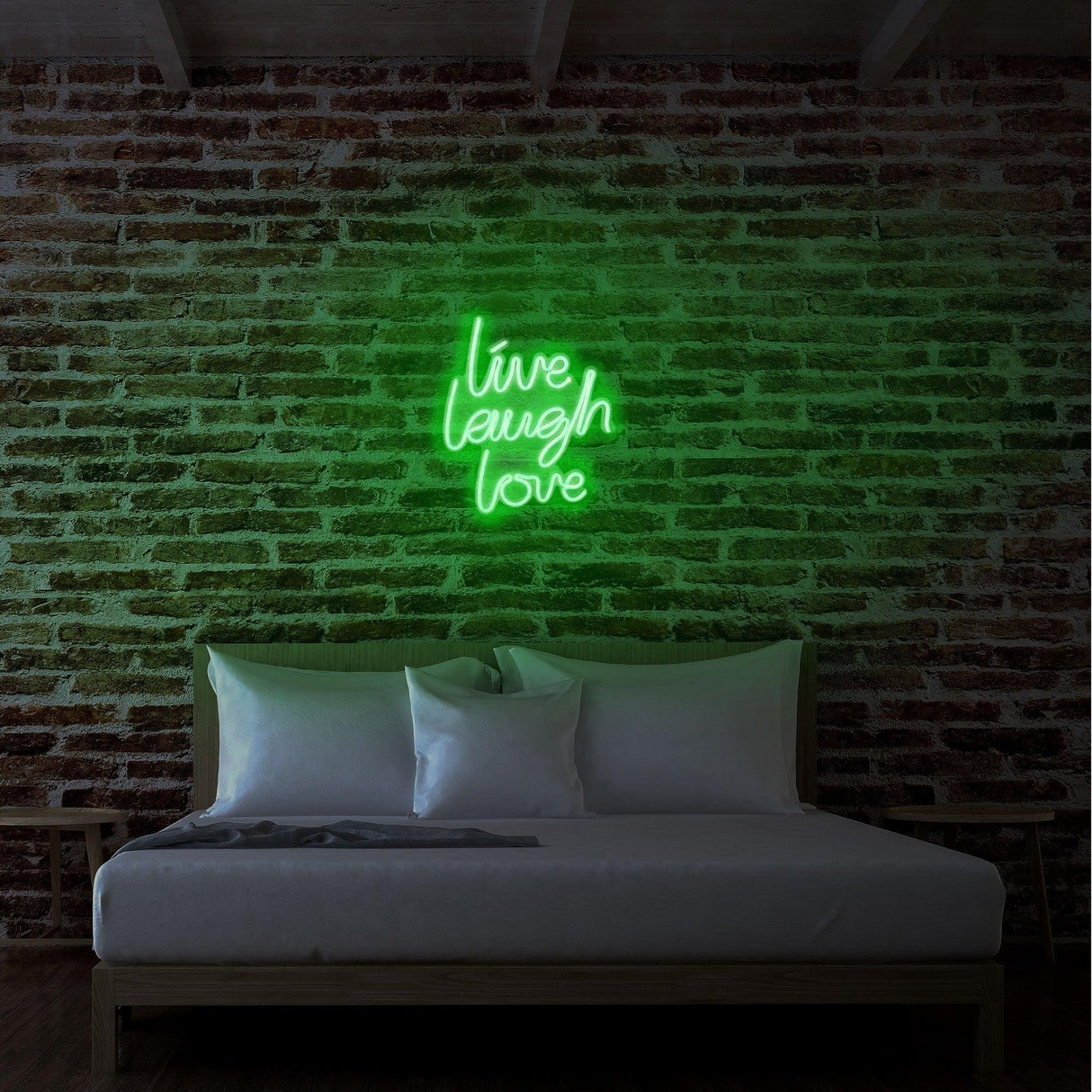 Aplica de Perete Neon Live Laugh Love, 31x36 cm - Verde