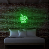 Aplica de Perete Neon Live Laugh Love, 31x36 cm - Verde