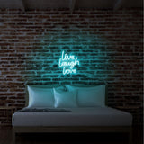 Aplica de Perete Neon Live Laugh Love, 31x36 cm - Albastru