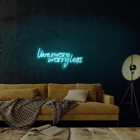 Aplica de Perete Neon Live More Worry Less, 67x36 cm