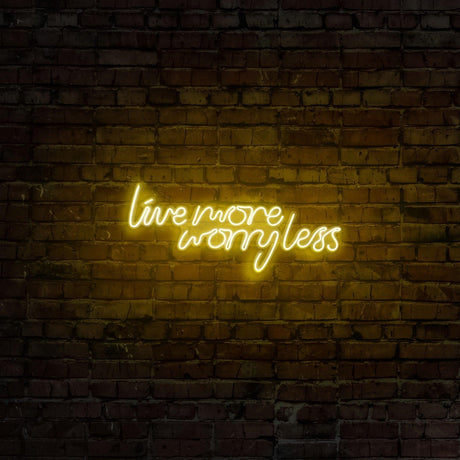 Aplica de Perete Neon Live More Worry Less, 67x36 cm