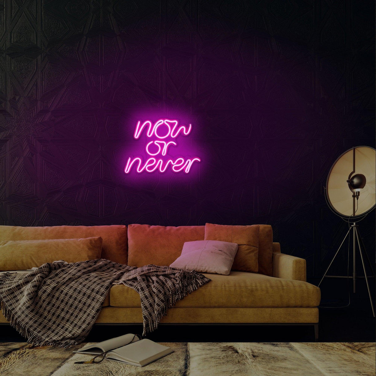 Aplica de Perete Neon Now or Never, 28x22 cm - Roz