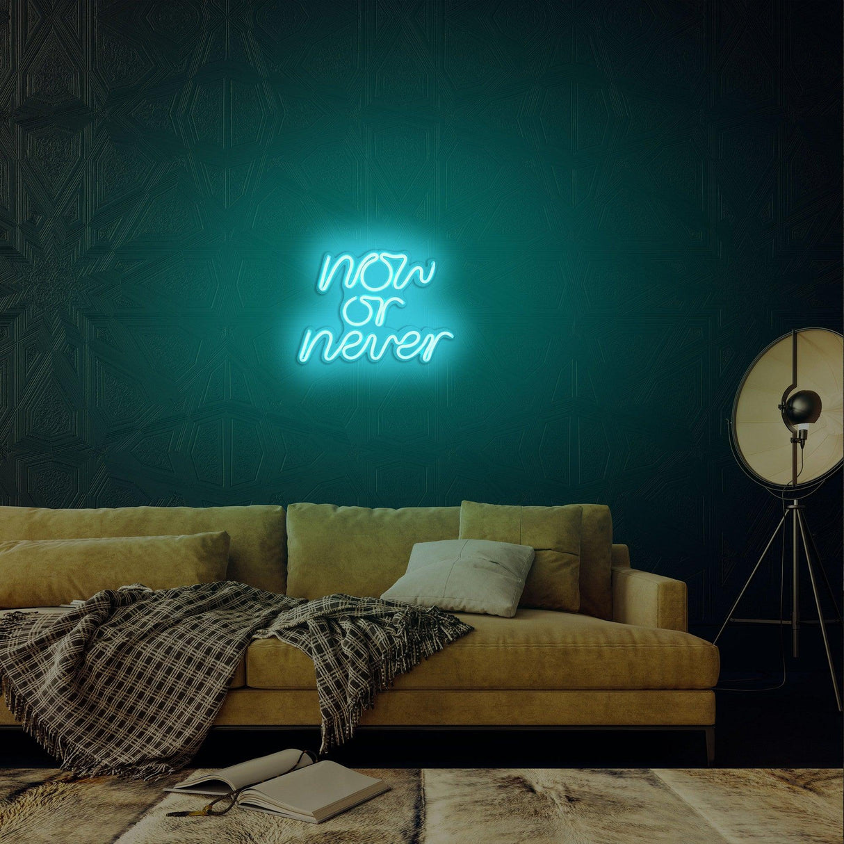 Aplica de Perete Neon Now or Never, 28x22 cm - Albastru