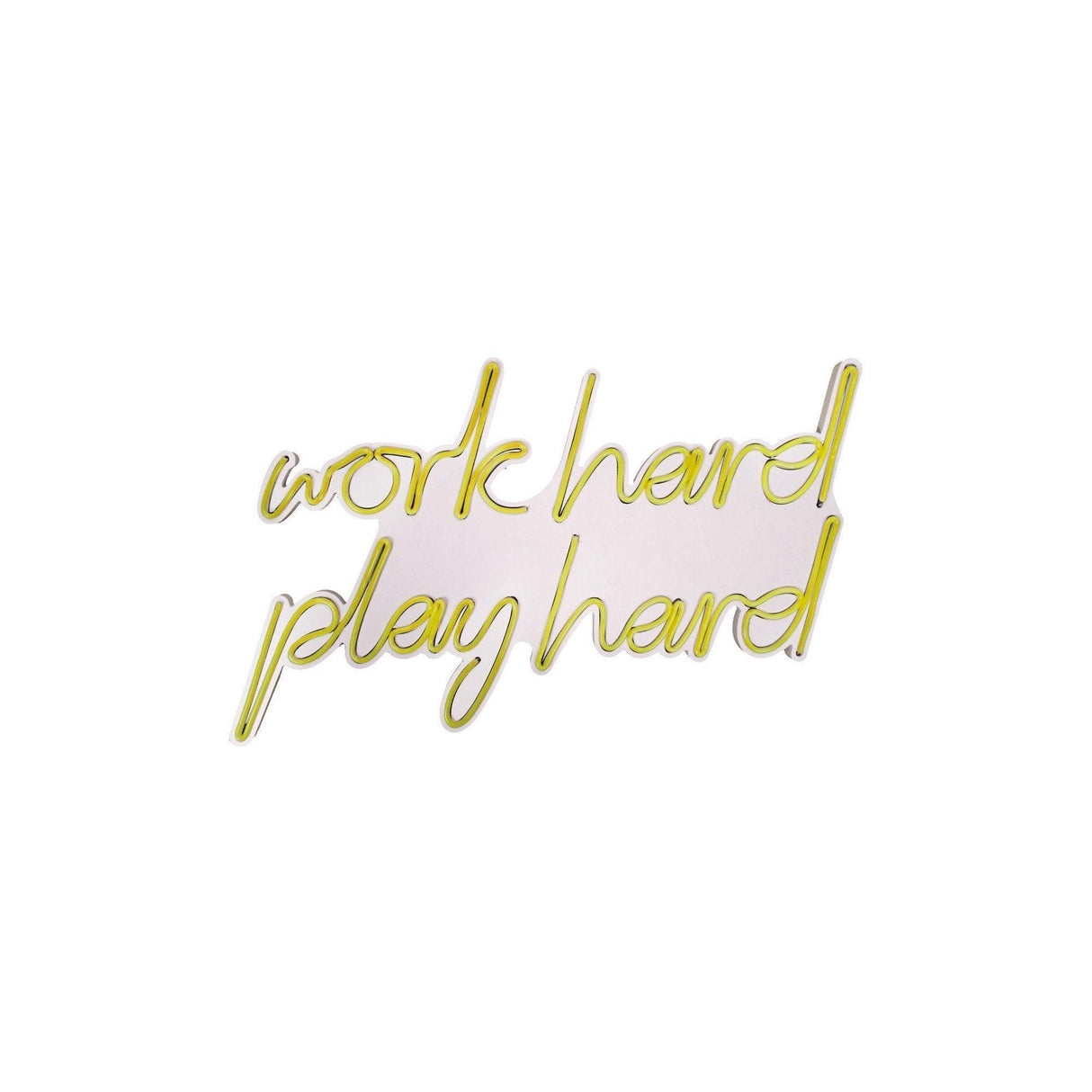 Aplica de Perete Neon Work Hard Play Hard, 55x36 cm - Galben