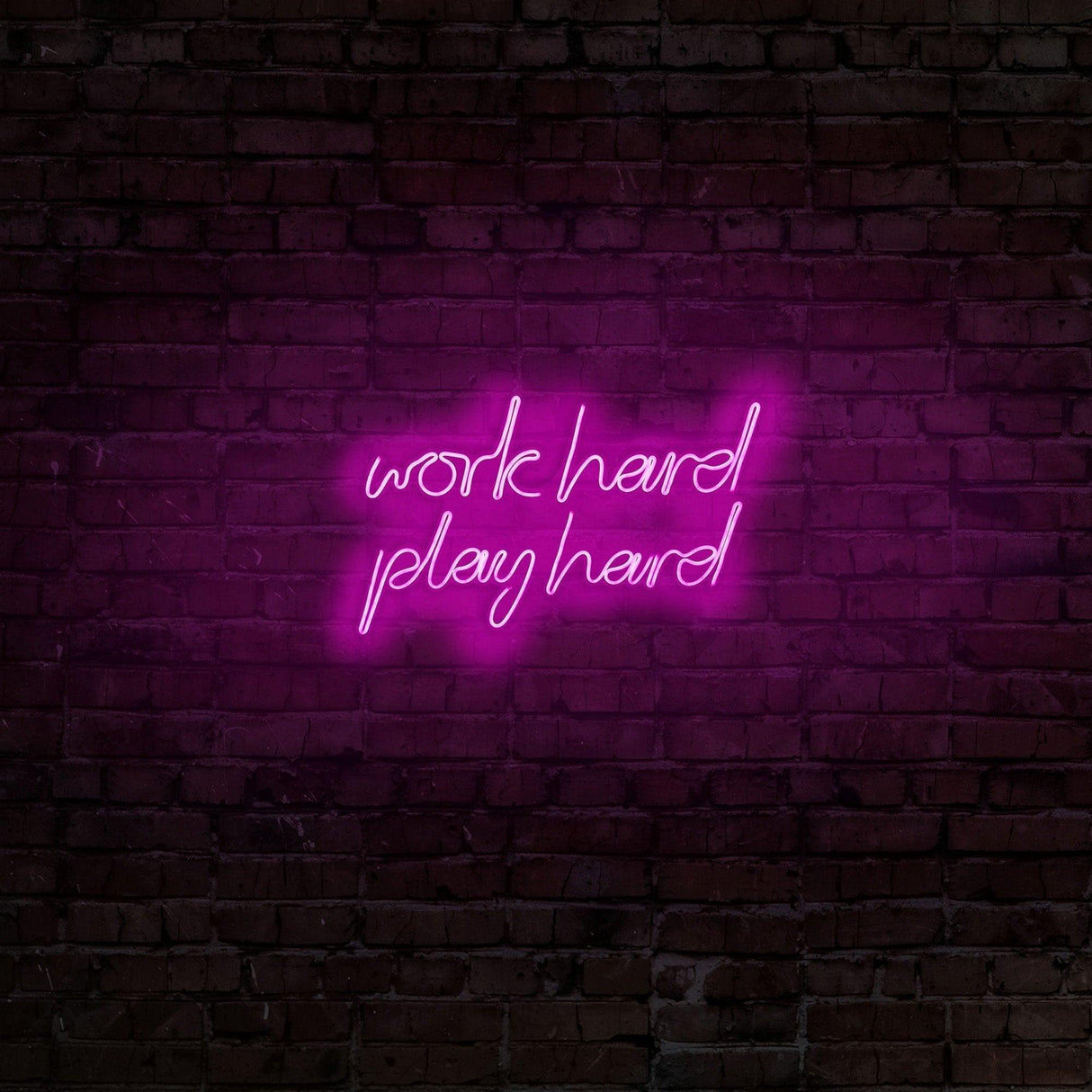 Aplica de Perete Neon Work Hard Play Hard, 55x36 cm - Roz