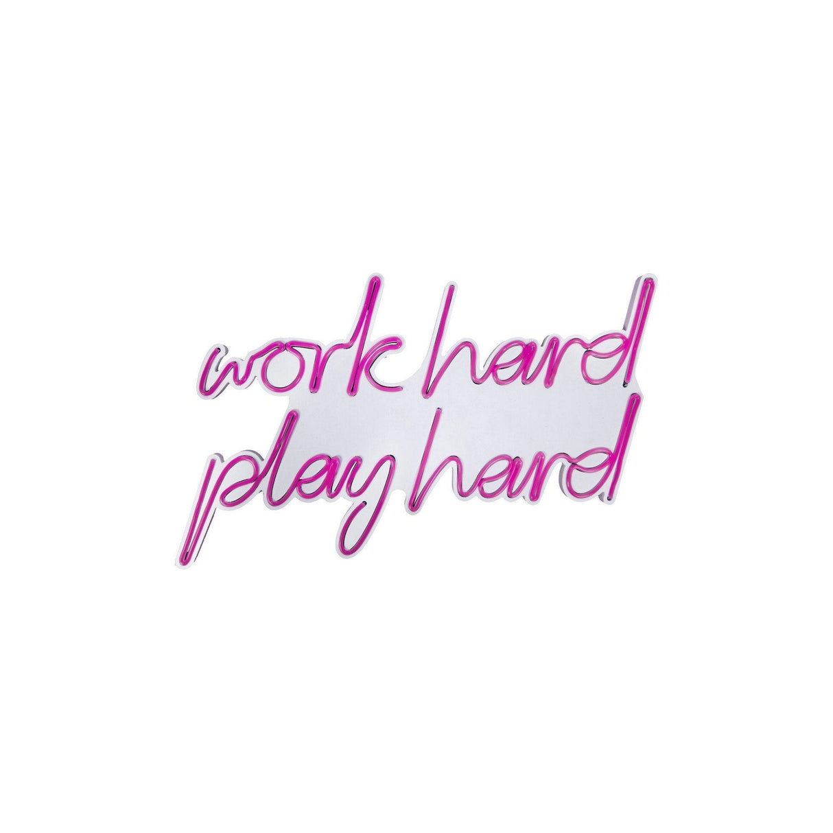Aplica de Perete Neon Work Hard Play Hard, 55x36 cm - Roz